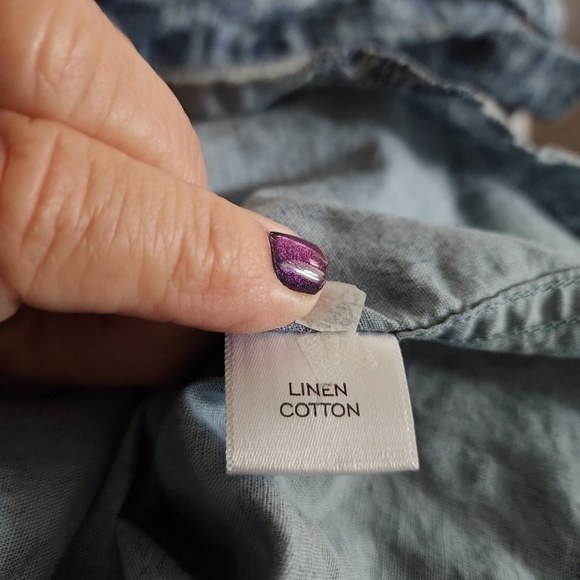 Wills Lifestyle Mens Linen Rich Pineapple Button Down 16 1/2 Slimfit - Picture 9 of 9